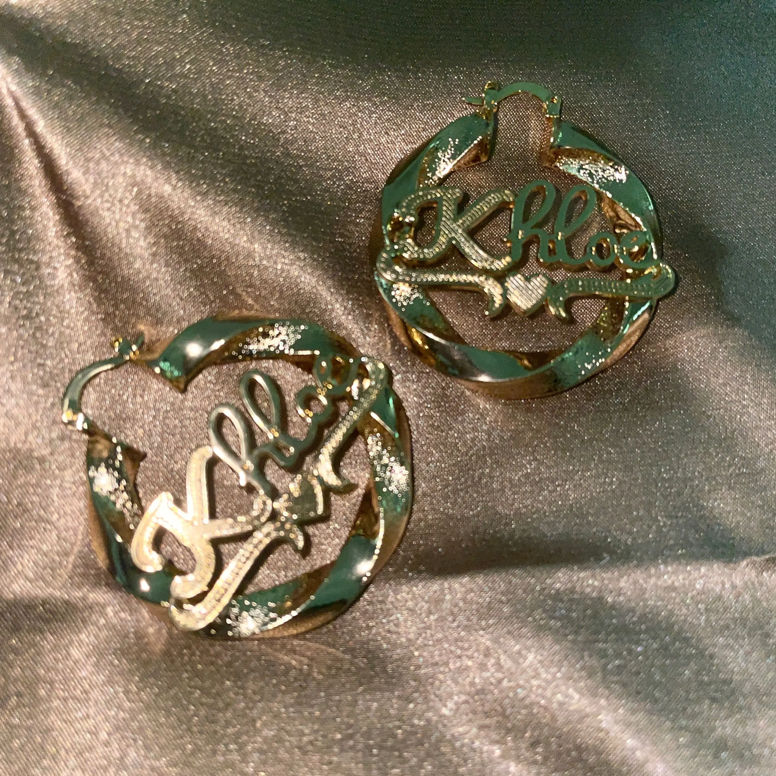 

Inspire Jewelry new Fashion Factory Big Circle Custom Shape Name Bamboo Hoop Earrings For Women and girls custom name logo