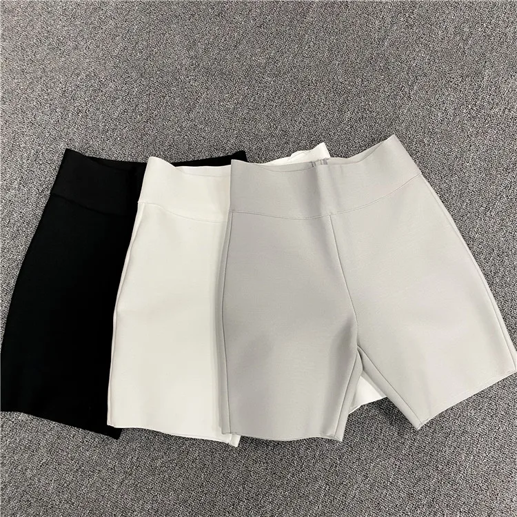 

Top Quality Celebrity Grey Black White Rayon Fashion Bodycon Bandage Short Pants