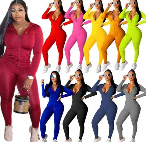 

Summer Leisure Long Sleeved Hooded Sports Suit Matching Comfy Plus Size Two Piece Set Women Clothing Quality Summer, Customized color