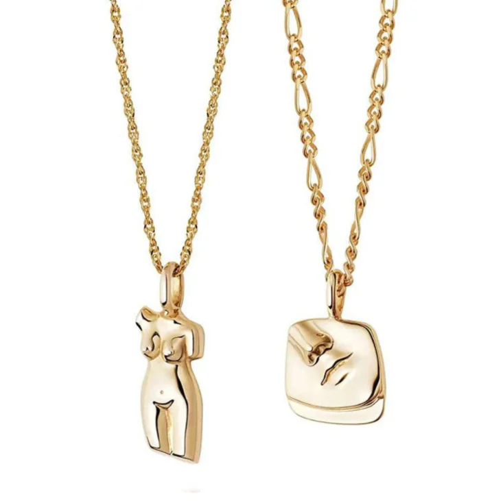 

New Arrival Jewelry Creative 18K Gold Plated Body Pendant Hypoallergenic Stainless Steel Figure Body Necklace Face Necklace