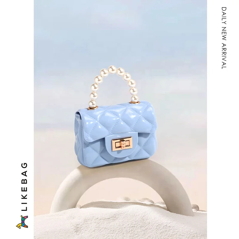 

LIKEBAG Small Shoulder Bag Solid Color Pearl Handle Decor Shoulder Bag for Women