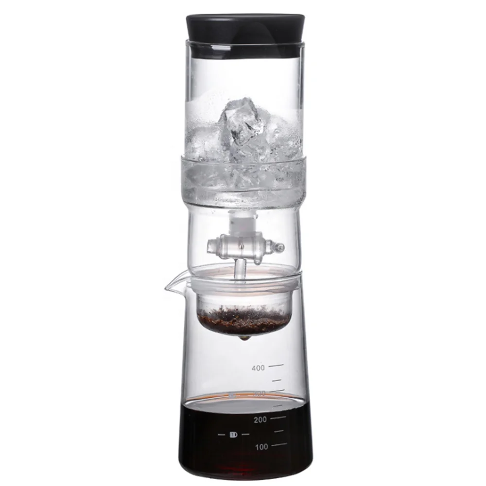 

Ecocoffee Mini Espresso Cold Brew Coffee Maker 400ml Ice Drip Coffee pot Glass Coffee Accessories BD3F, Clear