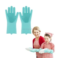 

Reusable Dishwashing Silicone Gloves Kitchen Cleaning Glove Rubber Dishwashing Glove