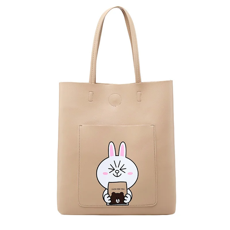

2020 new fashion PU lovely handbag Sacchetto della spesa girls cartoon animal shopping bag pu tote bag