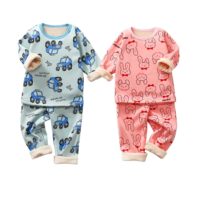 

Milk silk fashion kids two-piece baby clothing kids pajamas set baby winter Clothes