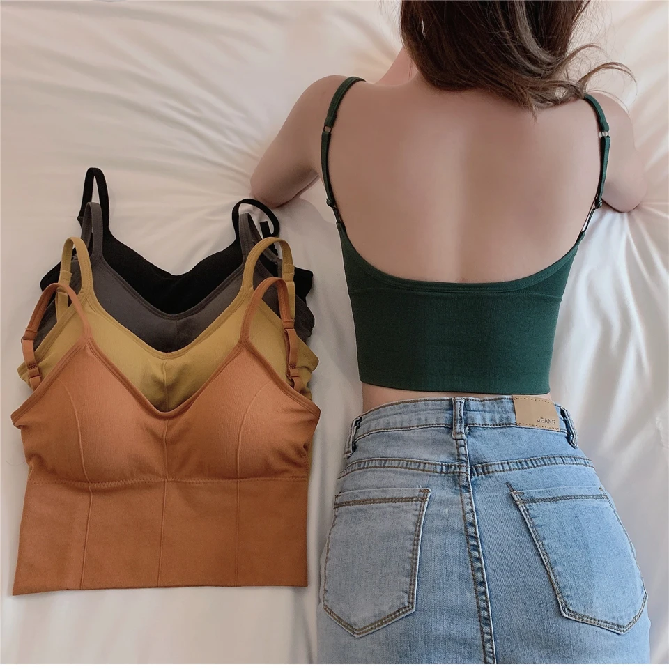 

Women Cotton Push Up Fitness Sports Bra Running Yoga Long Sport Tops Jogging Gym Women Bra Girl Underwear