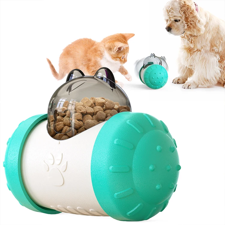 

2021 NEW Feeder Pet Dog Toys Interactive Food Treat Dispensing Leakage Device Durable Pet Toy, White, blue, yellow, green, pink