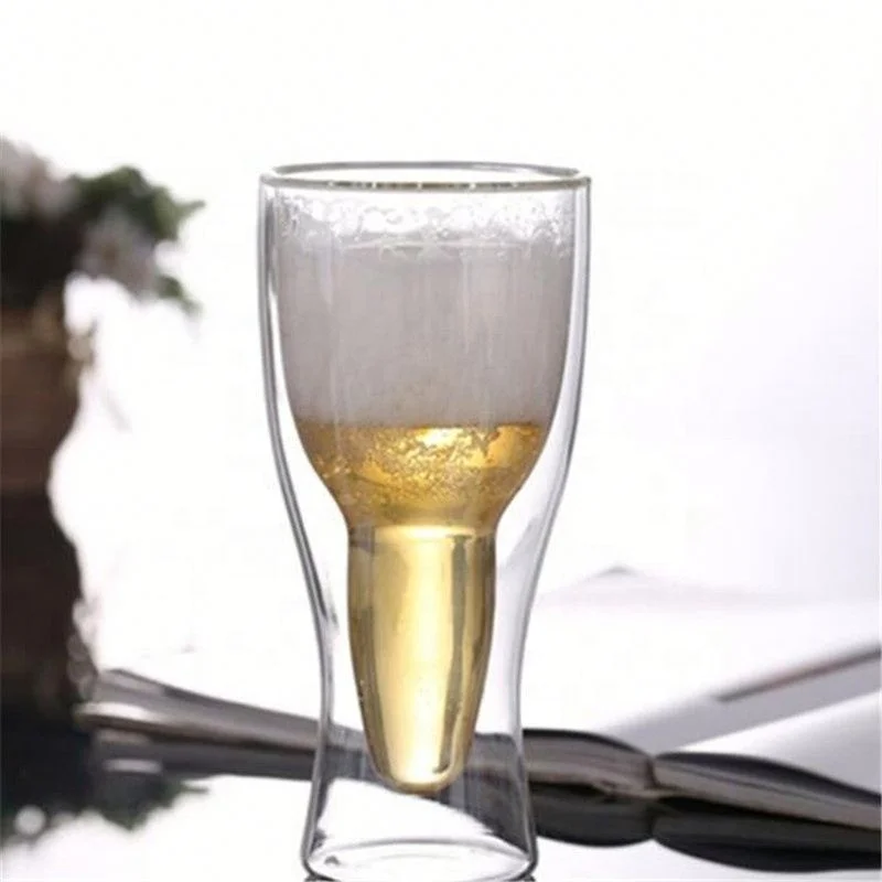 

New Arrive Reusable Transparent Double Layer Beer Cup