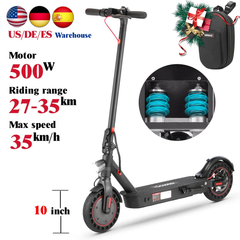

US DE ES STOCK 500W 10 inch 10Ah 35km/h fast electric scooter iScooter max escooter scooter electric scooter foldable for adults