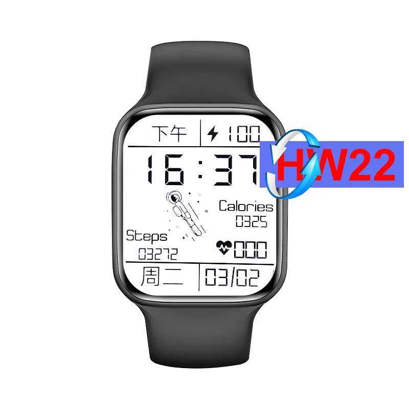 

2021 New 1.75 inch hw22 smart watch iwo reloj inteligentes Dynamic 3D UI Thermometer game hw22 smartwatch series6 HW12 HW16