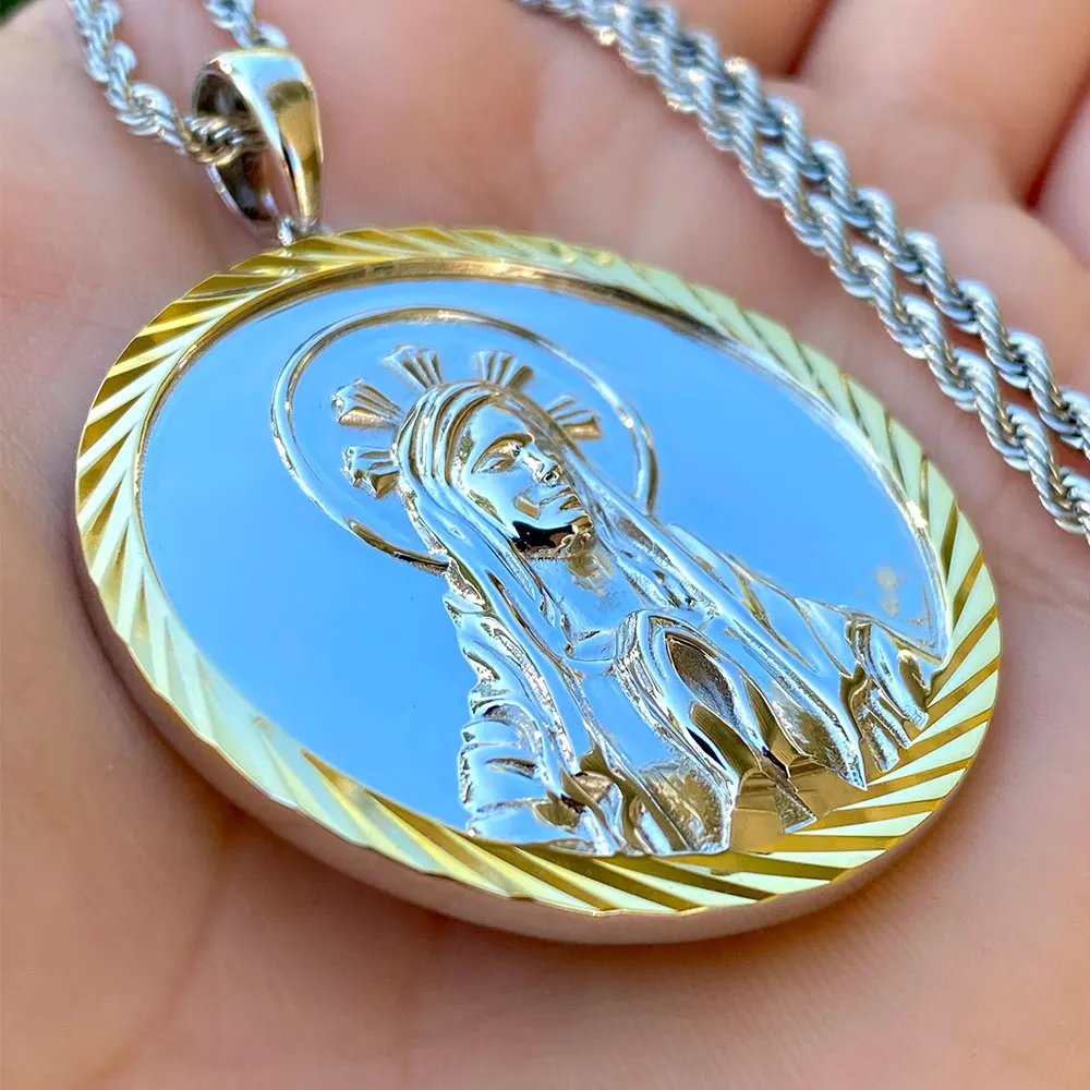 

50% Discount New Arrival Cubic Zirconia Pave Virgin Mary Pendant Cz Pave Virgin Mary Charm Pendant