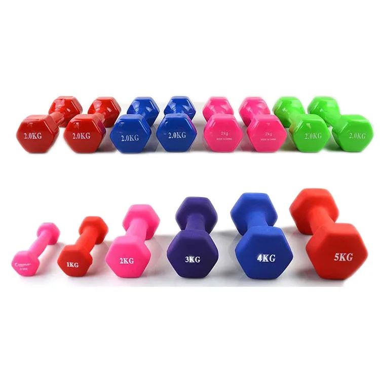 

Rubber coated neoprene vinyl dipped fitness dumbbell set, Custom color