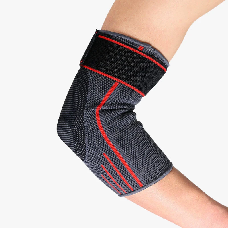 

2021 hot sale fitness breathable elastic sports brace support pads for tennis elbow sleeves powerlifting, Black