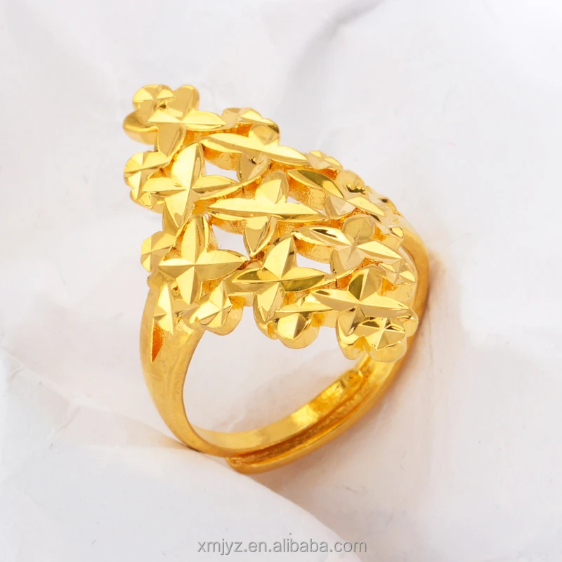 

Cross-Border Fashion New Brass Gold-Plated Open Ring Female Diamond Cross Pattern Alloy Diamond Ring