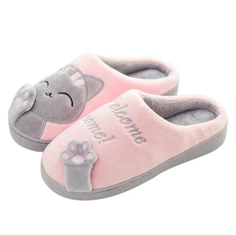 

Drop shipping Non-slip Winter Animal Women Slippers Cotton Indoor Plush Slipper for ladies, As picture/customized