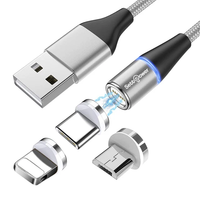 

Settpower RSZ7 new design 3 in 1 magnetic usb cable 3A fast charging usb charger cable most hot selling usb cable