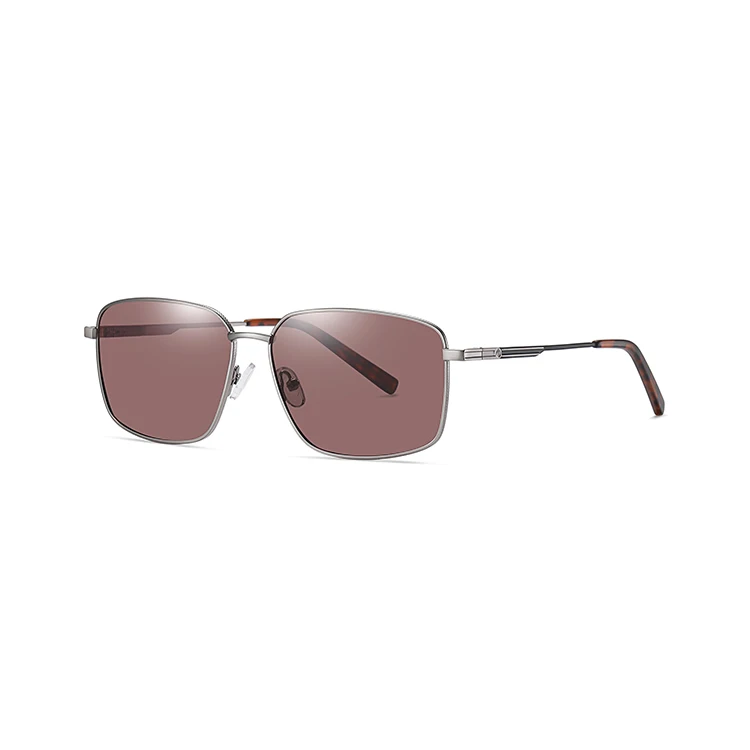 

China hot style luxury mens glasses TAC polarized metal square frame sunglasses manufactuer custom