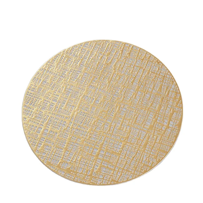 

Simple Solid Color Casual Cup Caster Hollow Round Type PVC Non-slip Heat Insulation Mats Thicken Western Placemats