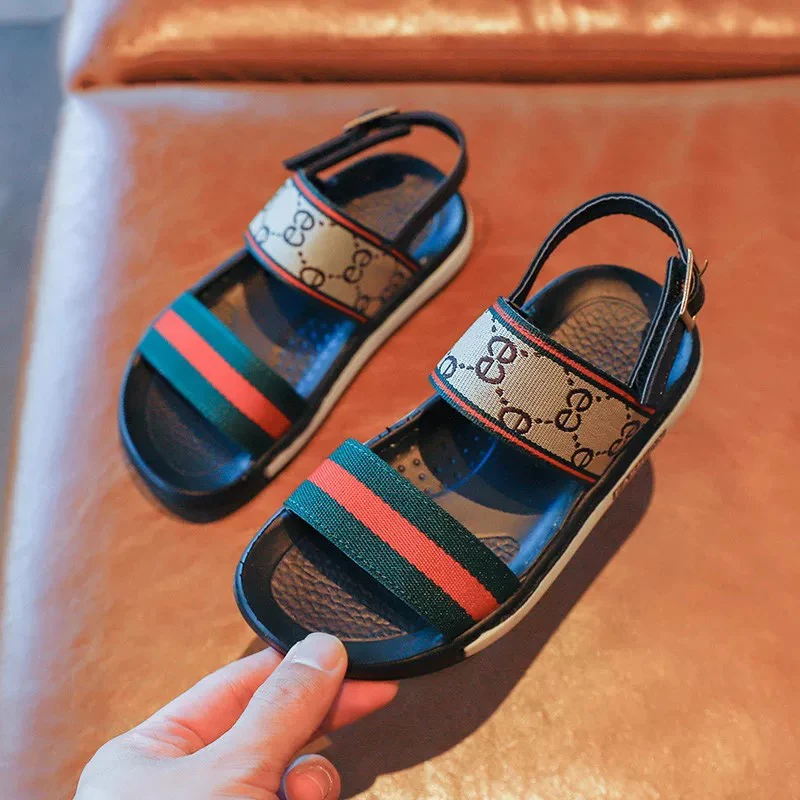 

HIgh-quality Anti-slip Kids Beach Sandals Kids Designer Sandals for Girls and Boys, Black beige