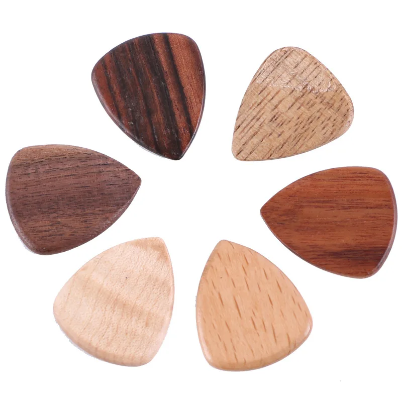 

Wholesale solid wood bass guitar ukulele guitar pick, Brown