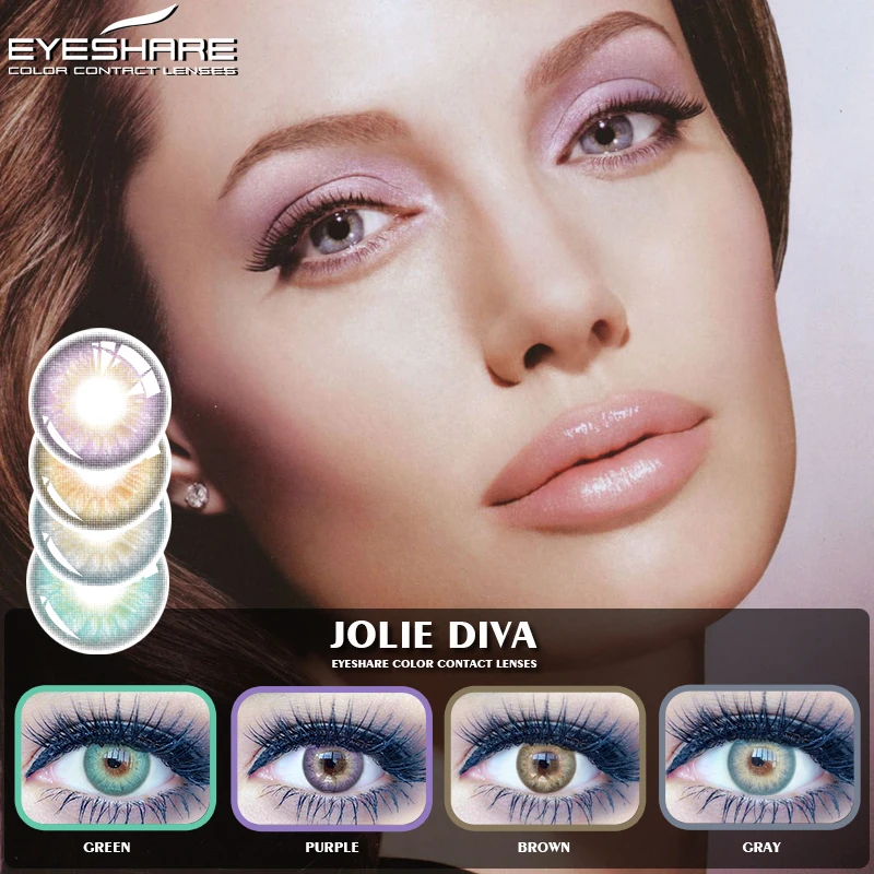

EYESHARE Custom 1Pair(2pc) JOLIE DIVA Series yearly Color Lenses Cosplay Colored Eye Contact Lenses, 6color