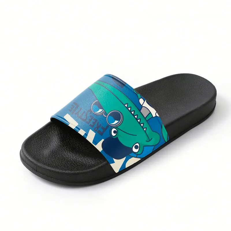 

New design printed acceptable latest low price EVA custom logo slide sandal