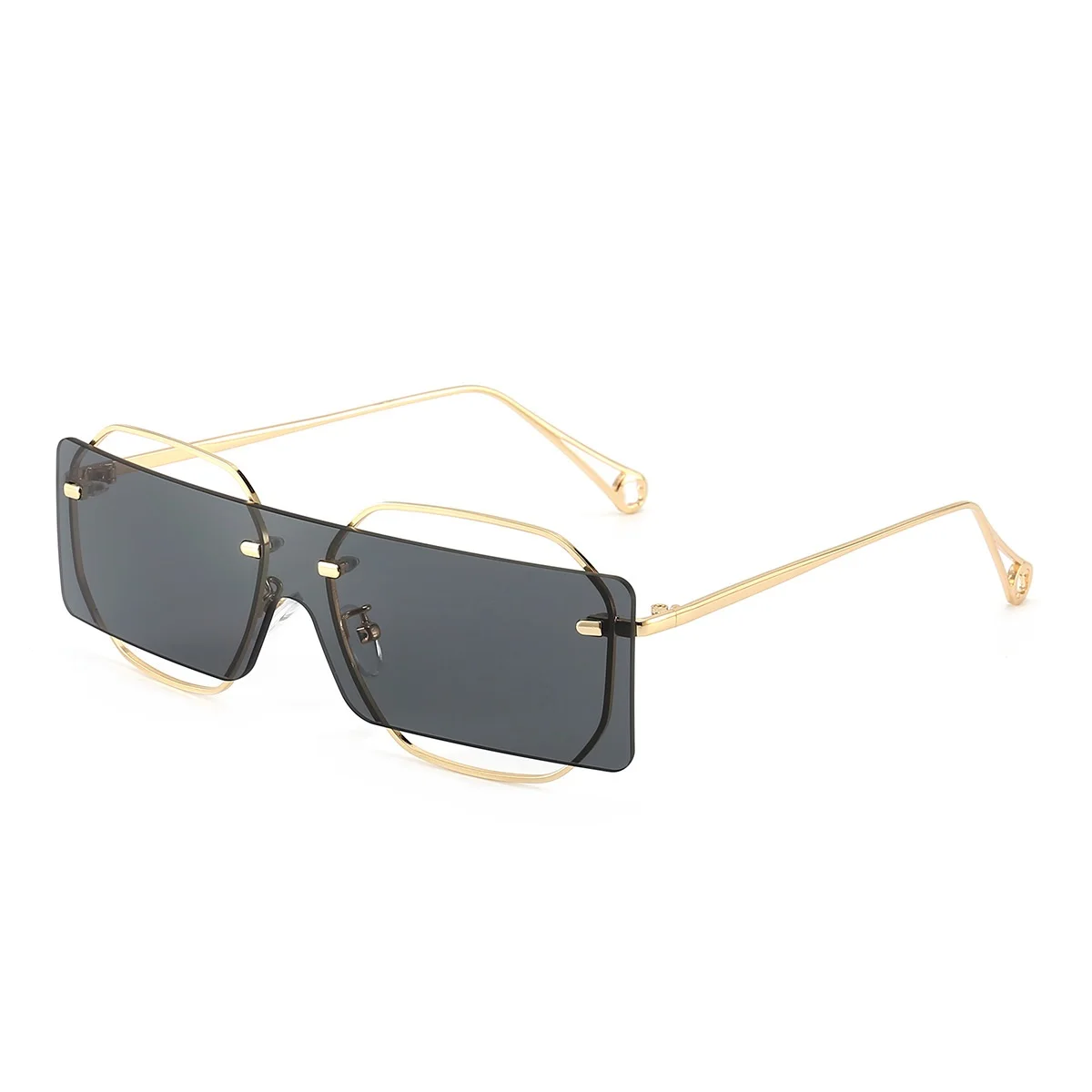 

New Fashion Personality Polygonal Glasses Wholesale Metal Rectangular Lens Trendy Sunglasses Unisex 2022