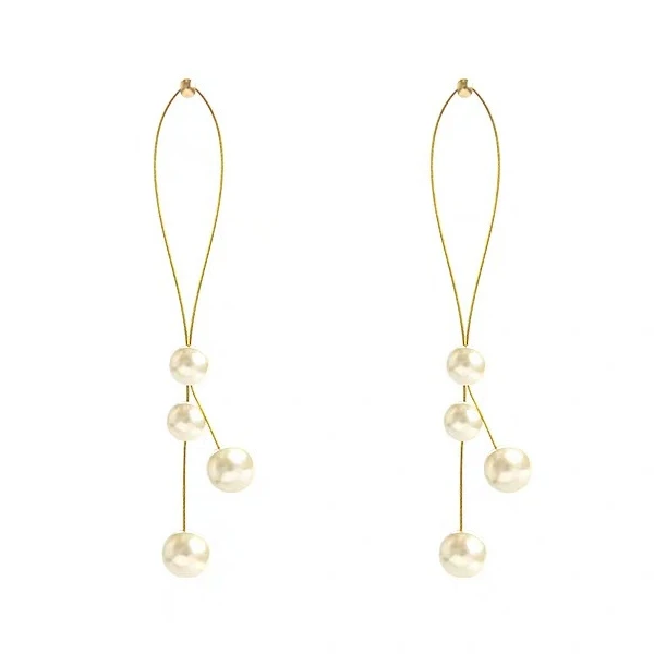 

Wholesale Fashionable Ear Wire Tassel Drop Imitated Pearl Charm Earrings Jewelry