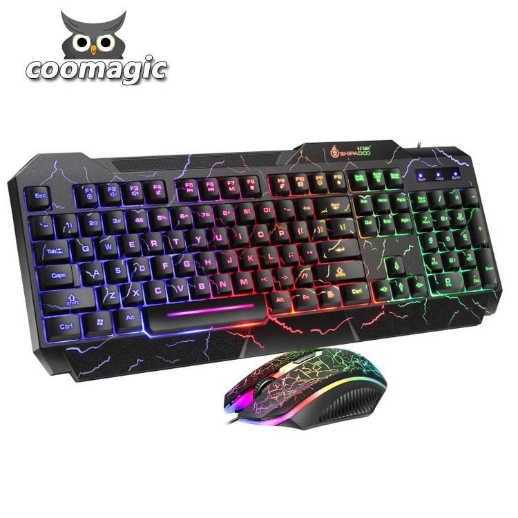 

Guangdong clavier souris gamer teclado y mouse rgb computer usb led keyboard mouse combos set, Black white orange