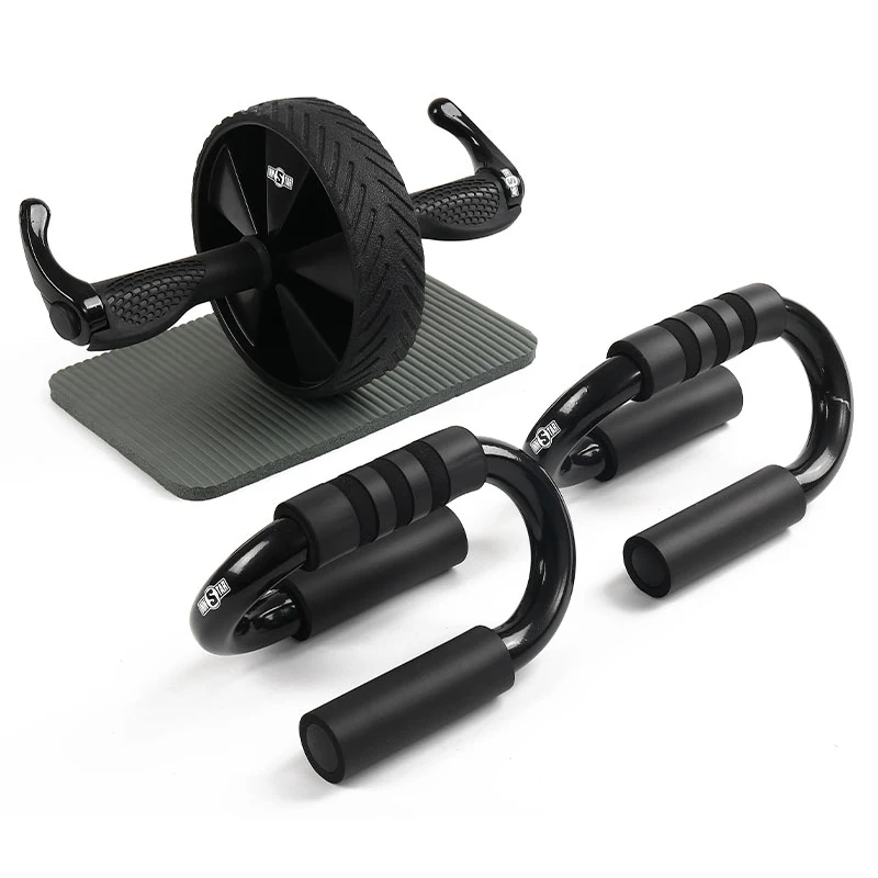 

Roller Exercise Wheel ab Set Exercise Training Muscle Kneeling Pad Abdominal Wheel ab rollers, Black