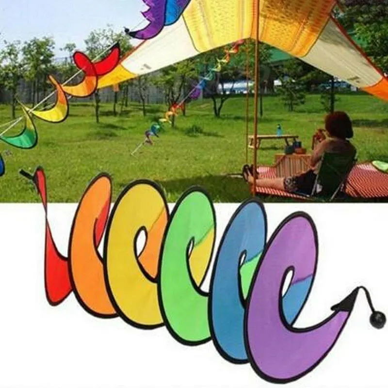 

Rainbow Spiral Windmill Colorful Wind Spinner Tent Garden Home Decorations Outdoor Color Rotating Wind Bar, Picture
