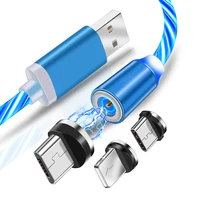 

Magnetic Mobile Phone Cable Flow Luminous Lighting USB Charing for iphone Samaung Huawei