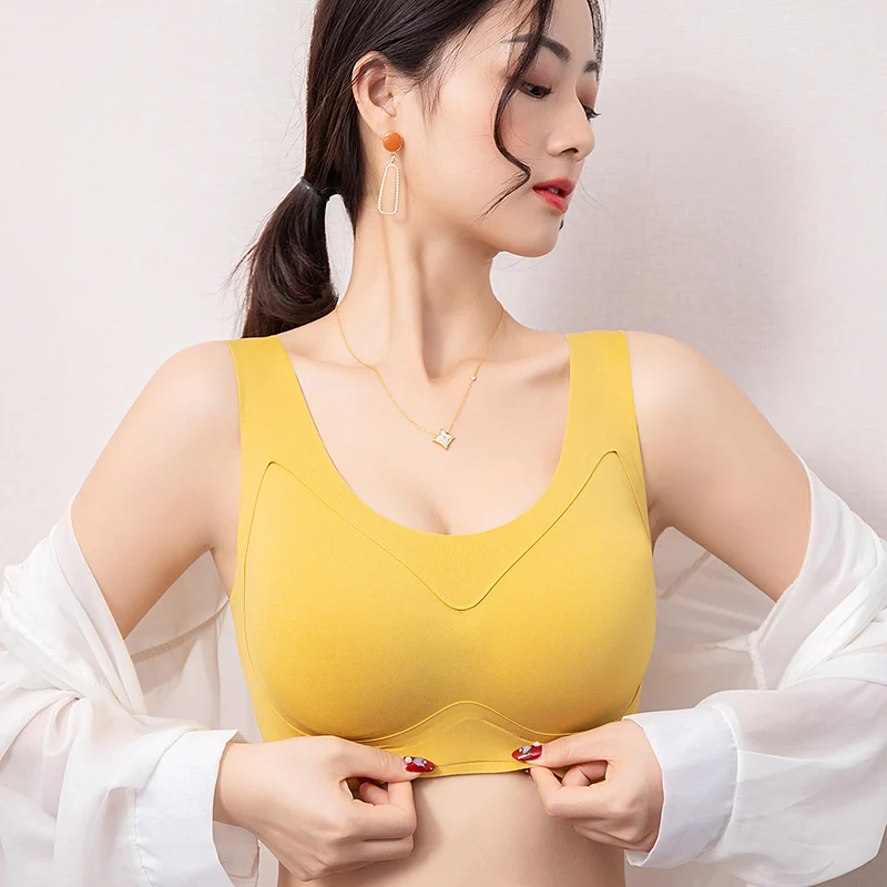 

Comfortable seamless bras underwear sexy Vneck sujetador deportivo sosten wire free latex sleeping women brassier