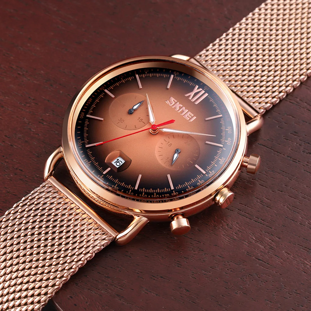

SKMEI 9206 men quartz wristwatch bracelet waterproof stainless steel auto day watch relojes hombre