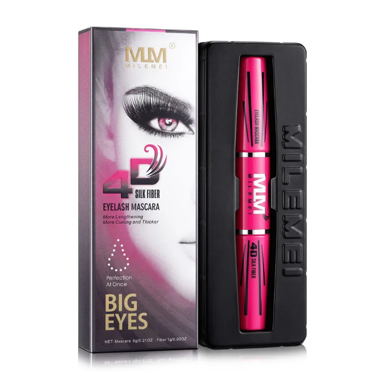 

Wholesale hot sale mascara double head 4d fiber black waterproof mascara, Balck
