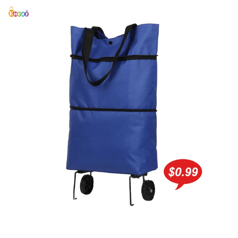 OEM Cheap Folding Wheeled Market Tote Trolley Bag Reusable Grocery Shopping Bag With Wheels Customized Logo