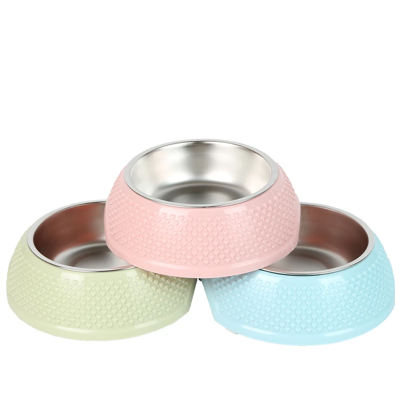 

Wholesale Spill Proof Stainless Dog and Cat Colored Stainless Steel Pet Water Food Bowl, 3 colors