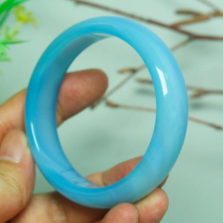 

Wholesale Sky Blue Women Real Jade Bangle Bracelet Jewelry
