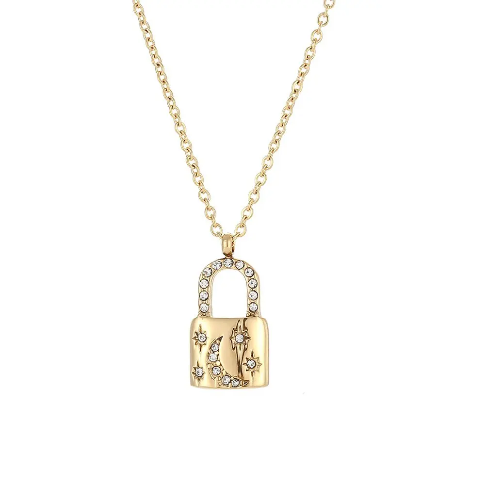 

Specializing In The Production 925 Sterling Silver 18k Gold Plated Jewelry Lock Necklace For Women