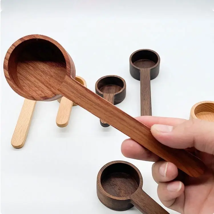 

Reusable long handle wood coffee measuring spoon Wooden Coffee Scoop, Natural