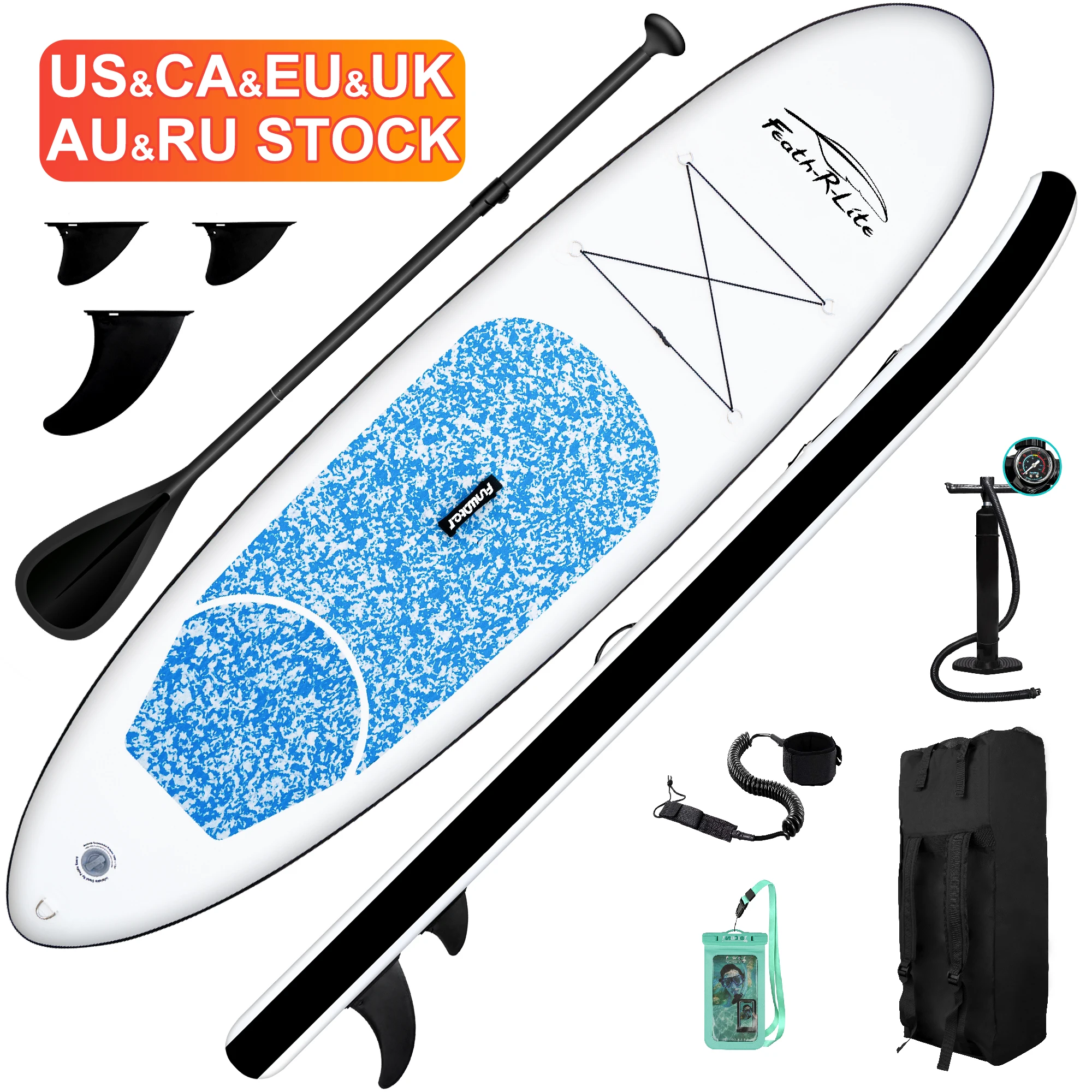 

FUNWATER Dropshipping OEM 10' blue Surf Water Sports inflatable sup paddleboard surfboard paddle board surf board isup supboard