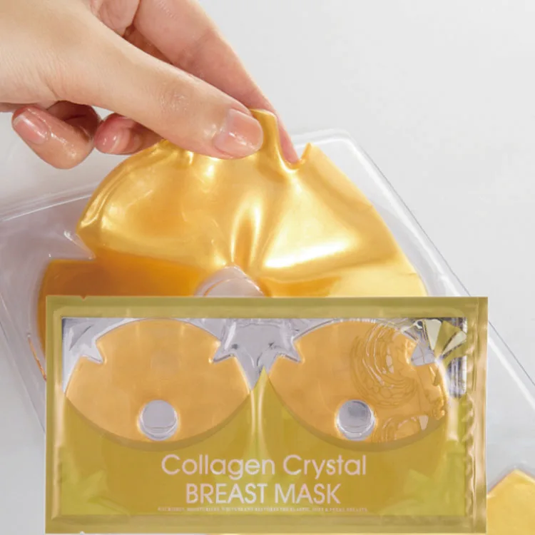 

Professional breast enhancement anti aging and moisturizing white gold collagen crystal sheet breast mask, 2 color