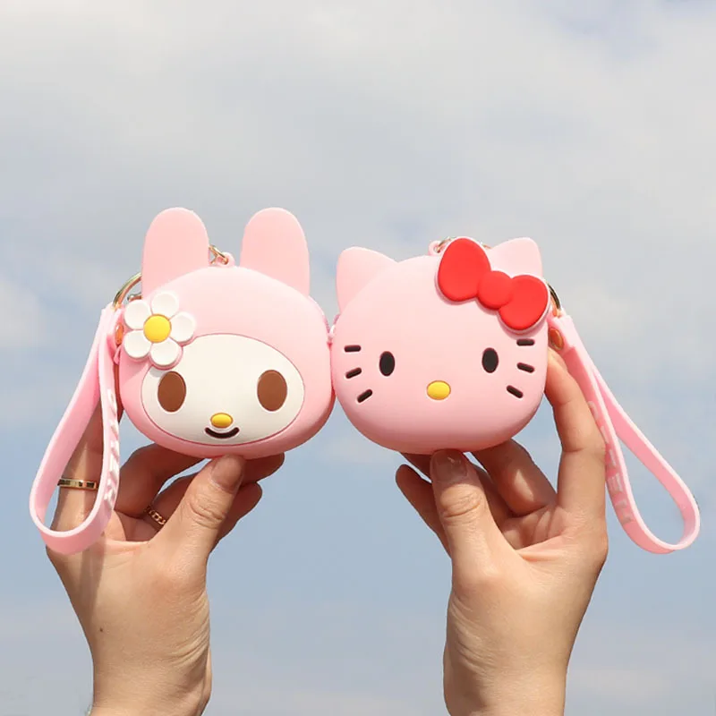 

Mini Portable Pouch Silicone Cartoon Kids Coin Purse Lovely Sesame Street Wallet My Melody Hello Kitty Key Bag Gifts Card Holder