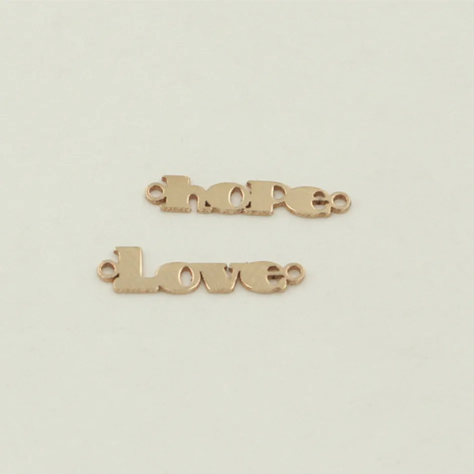 Wholesale New Style 14k Gold Filled Hope Love Pendant for Necklace Jewelry Making Connectors Charms