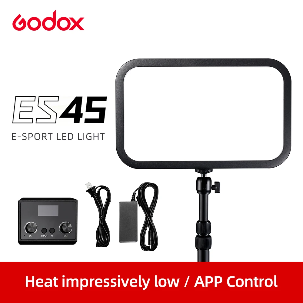 

inlighttech Godox E-Sports LED Light ES45 Kit 2800K-6500K Mounting Rod with APP & Remote Controller for Youtube Game Live Photog