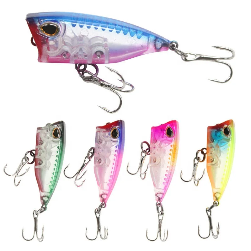 

Wholesale in stock multicolor floating hard bait popper abs 40mm 3.3g poppers fishing lures bait, Vavious colors