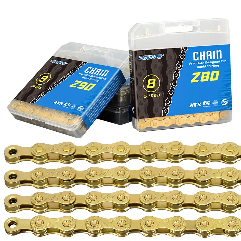 

Bicycle Chain Golden 7-8 S / 9 S/ 10 S/ 11 Full Plating Anti-Rust Mountain Bike Chain, Gold