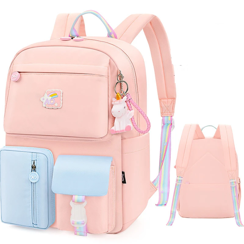

Factory Customized 2021 new fashion primary school students' school bag for grade 1 to Grade 3 to grade 6 boys and girls lightwe, Pink,purple