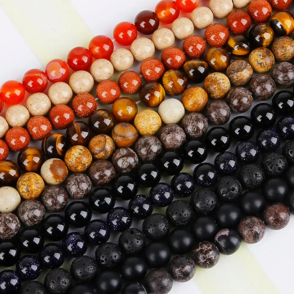 

Free Shipping 4 6 8 10mm Agate Tiger Eye Amethyst Turquoise Quartz Natural Stone Beads for DIY Bracelet Necklace Jewelry Making