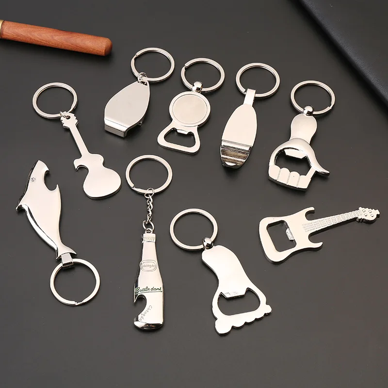 

Customizable Bottle Opener Key Chain Laser Engraved Text Wedding Souvenir Unique Shaped Metal Keychain